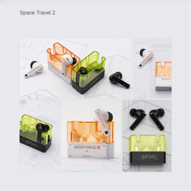 MOONDROP Space Travel 2 سماعة HiFi إلغاء الضوضاء TWS wiress بلوتوث 6.0 ANC وضع اللعبة الكمون المنخفض SBC/AAC سماعة الألعاب