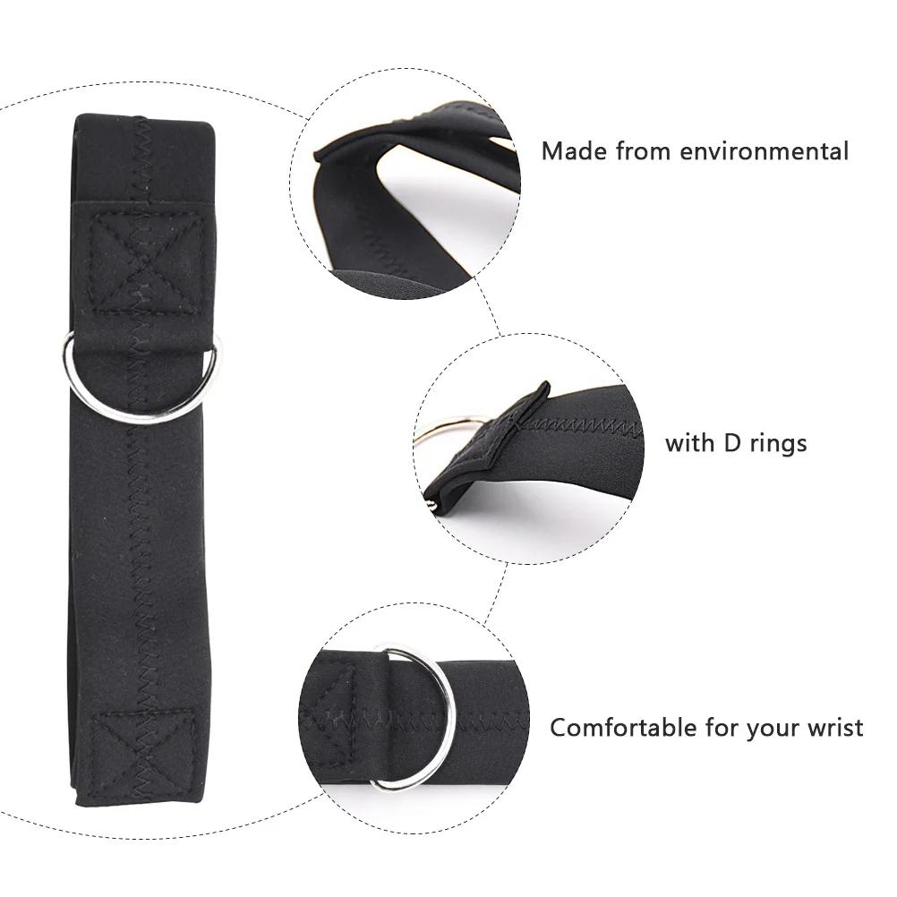 

1pc Baby Stroller Safety Wrist Strap Black Anti-Entanglement Design With D-Rings For Wheelchair Dog Leash Multipurpose Strap