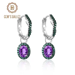 GEM'S BALLET Christmas Design Amethyst Brambles Gemstone Earrings Sets For Women Solid 925 Sterling Silver Luxury Kite Earring