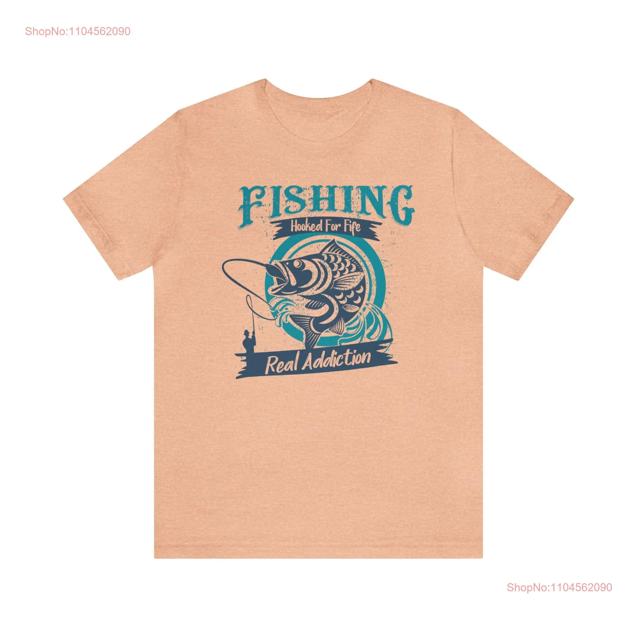 تي شيرت Reel Addiction Fishing Born to Fish Bass للرجال بأكمام طويلة أو قصيرة مضحكة