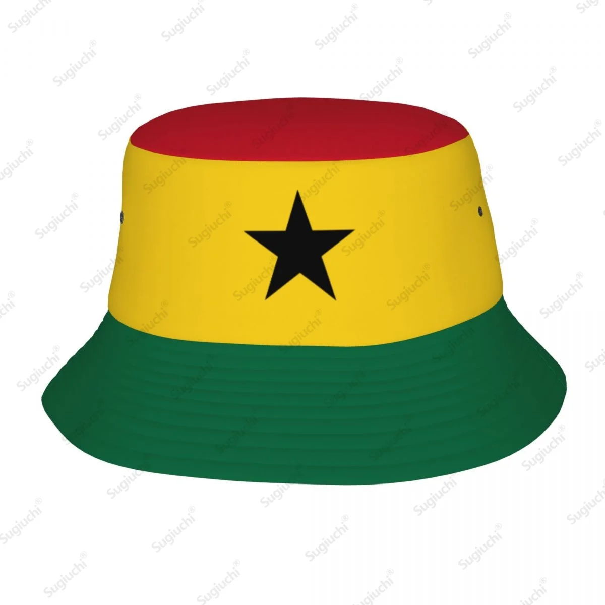

2025 Ghana 3D Flag Men Women Bucket Hat Outdoor Sun Protection Cap Breathable Mesh For Fisherman Camping Hiking