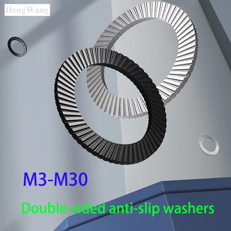 Carbon Steel Double-Sided Serrated Lock Washer M3-M36, Anti-Loosen Vibration Proof, Nickel Plated for Automotive Machinery