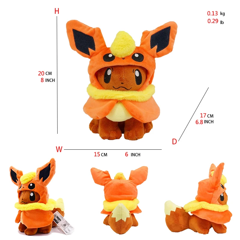 لعبة محشوة من القطيفة الناعمة لجميع النجوم ، Eevee Cos ، Umbreon ، Espeon ، Jolteon ، Flareon ، Glaceon ، Vaporeon ، Sylveon ، Leafeon #5