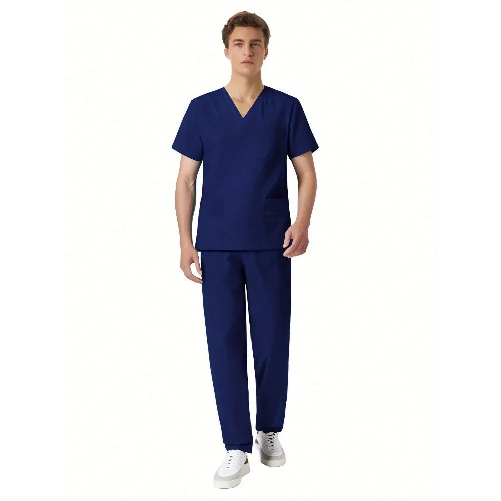 2 قطعة مجموعة عالية الجودة التمريض الدعك الزي الرسمي طب الأسنان مجموعات زي المستشفى الدعك دعوى للرجال الحيوانات الأليفة الاستمالة ملابس العمل #3