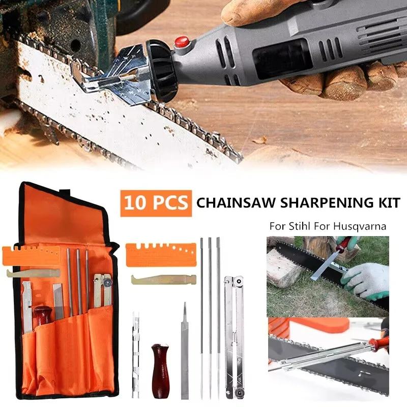 

Chainsaw File Grinding Chain Cloth Bag Electric Chain Saw Wooden Handle Set High Hardness Long Service Life Garden Tools