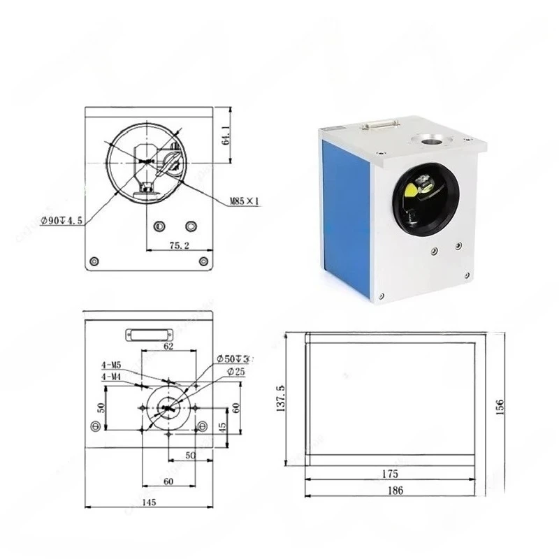Co2 Galvo Head RC2808 with Power Supply  Input Aperture 20mm for Co2 Marking Machine Scan Head