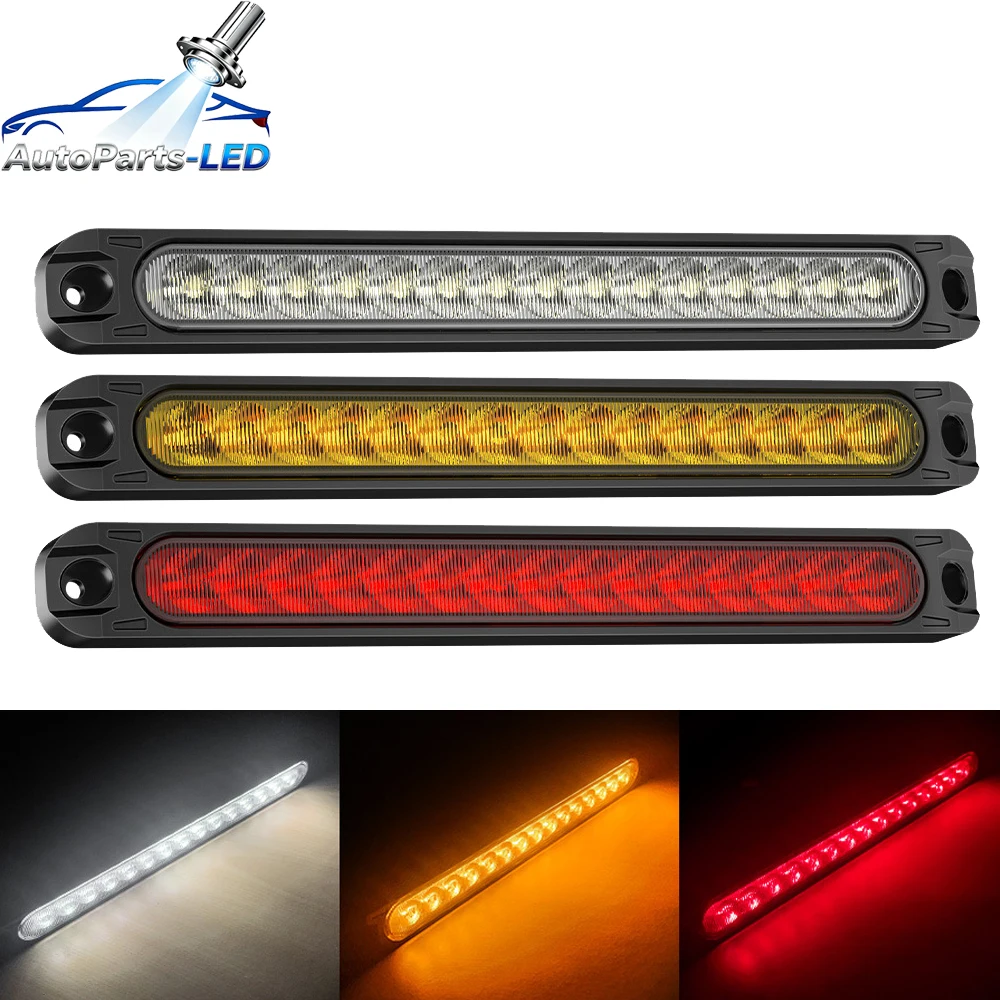 

2pcs 15 LED Car Brake Light Bar 12V Red Third Brake Rear Light Signal Side Marker Turn Signal Stop Warning Lamp High Mount