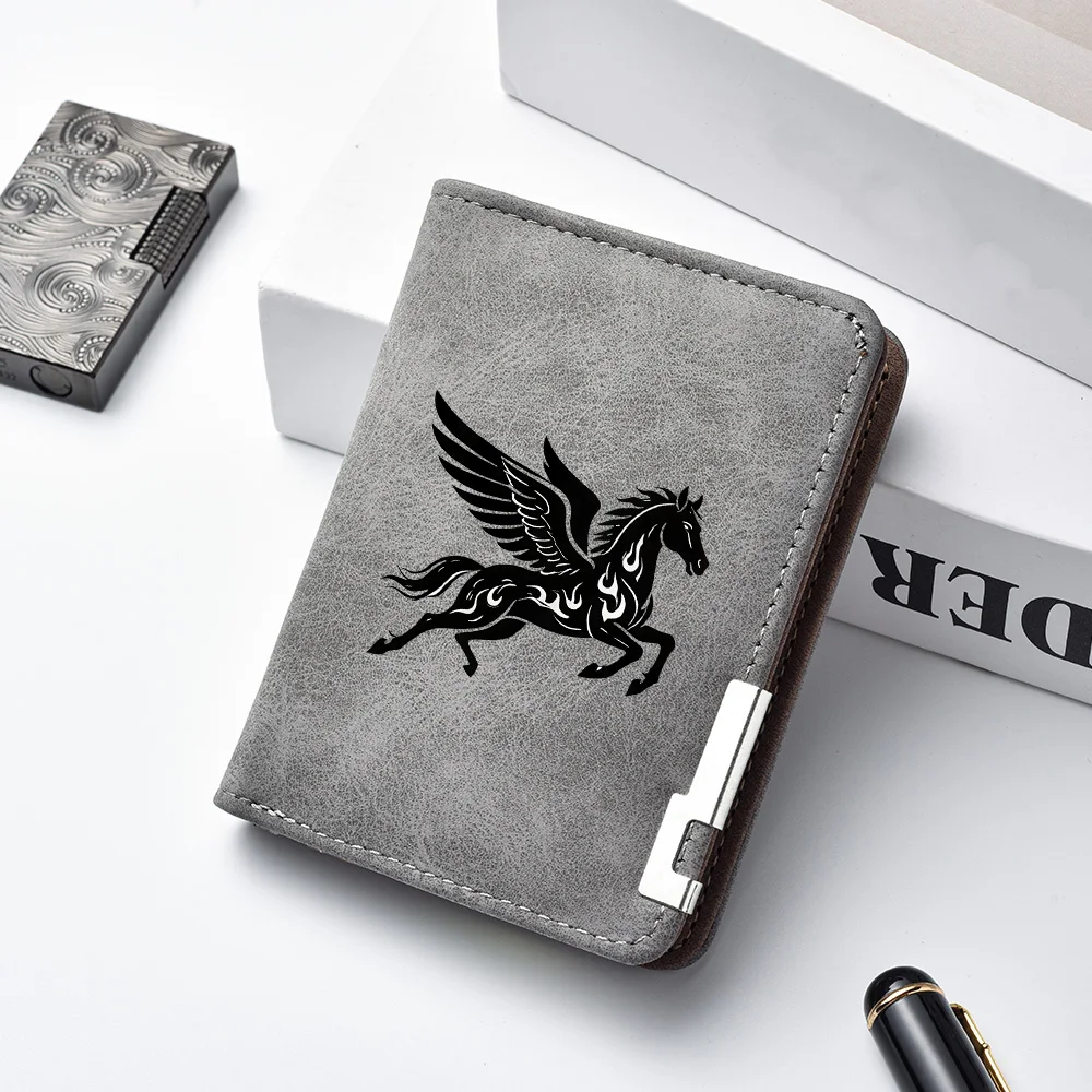 Men's Fashionable High-Quality Short Wallet Double-Layer Folding Design PU Leather Wallet