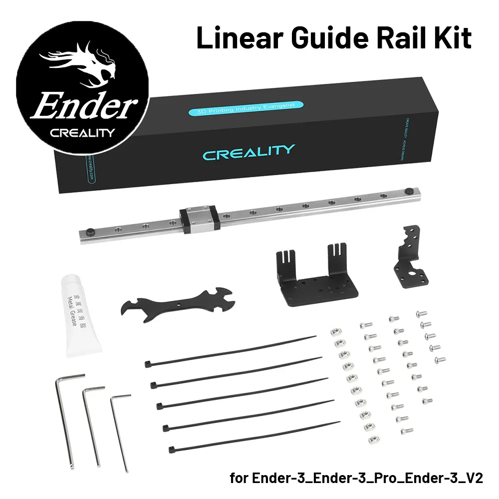 Creality Ender 3 Linear Rail Kit X-axis Rail Guide MGN12C 12.6" Length with Mount Bracket Support Sprite Pro Kit Compatible With