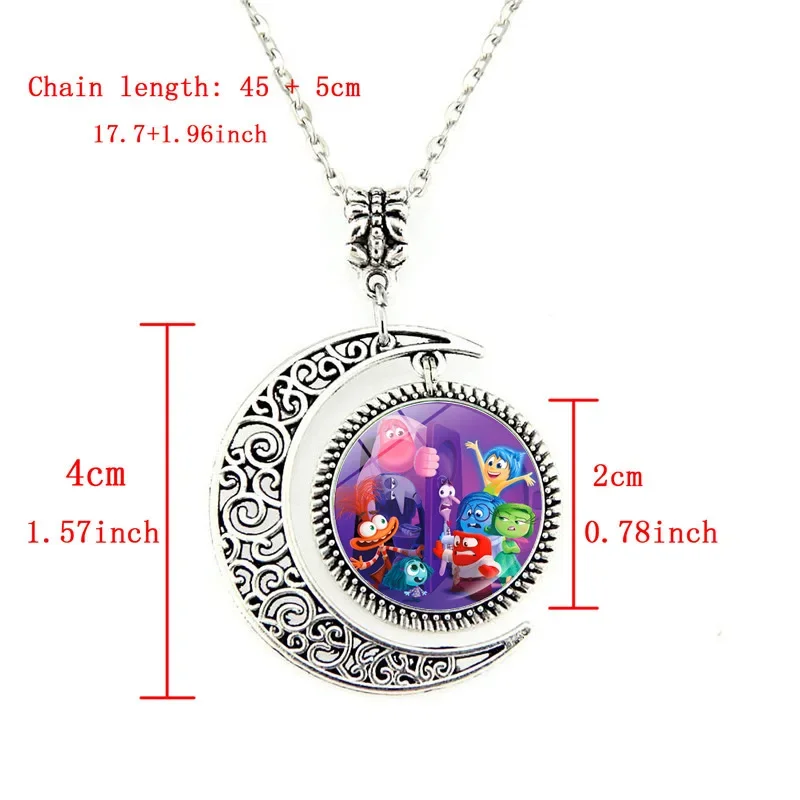 Disney Inside Out 2 Necklace Stainless Steel Cute Figure Pendant Neck Chain Lovers Jewelry