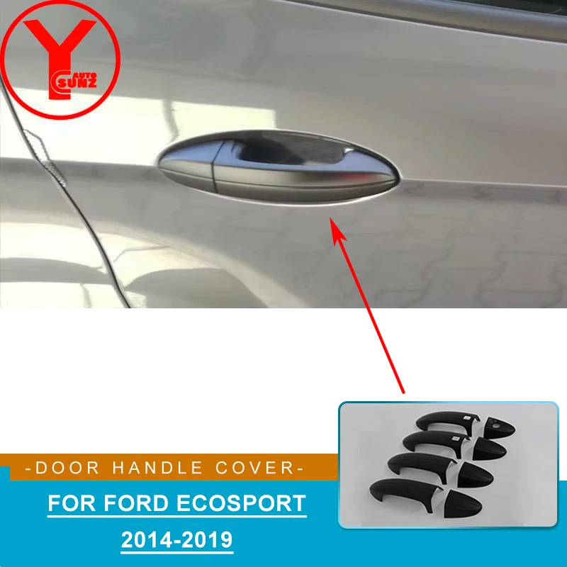 

YCSUNZ черные боковые детали двери, защита ручки двери, аксессуары для стайлинга автомобилей для Ford ecosport 2013 2014 2015 2016 2017 2018 2019