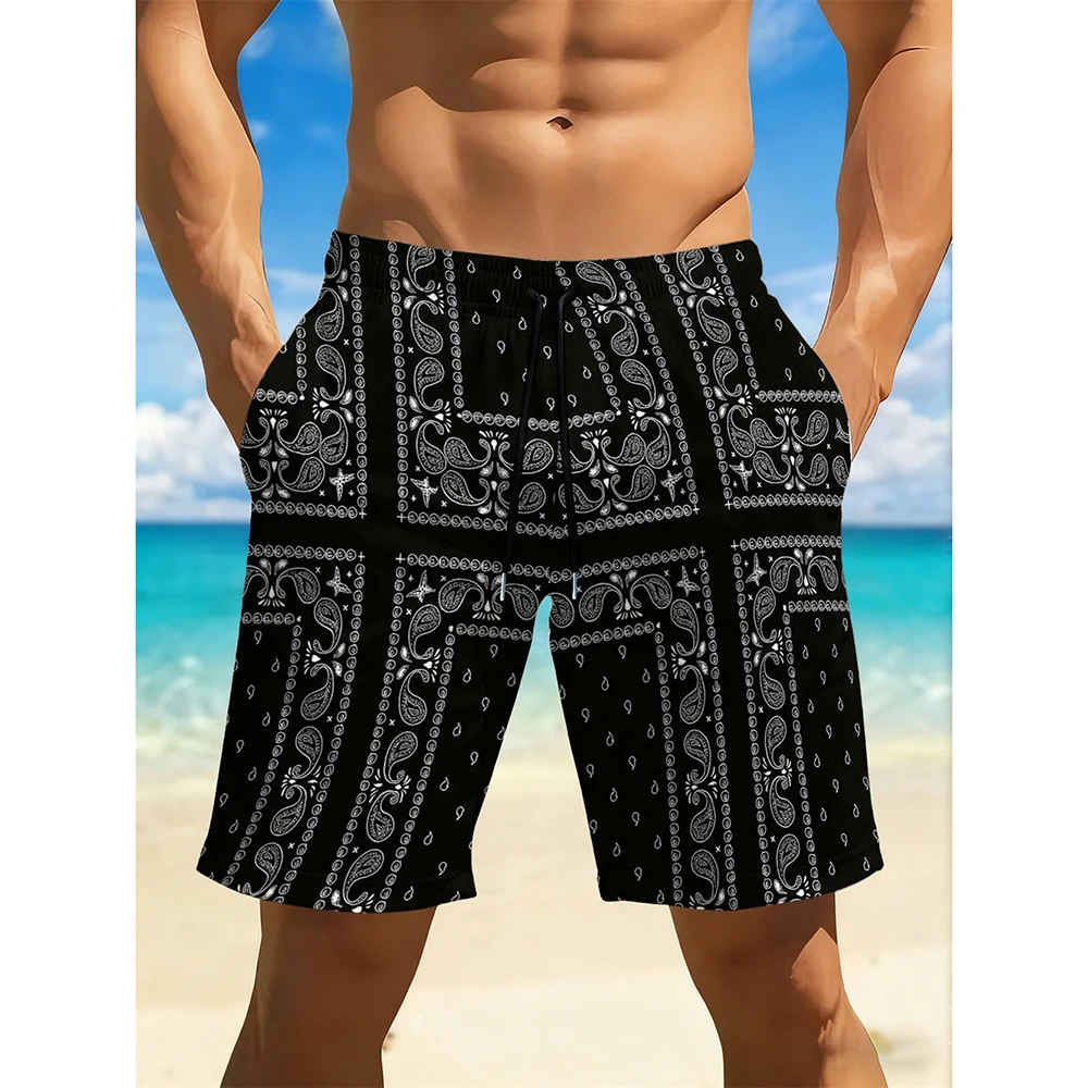 Summer Sea Beach Vacation Casual Beach Short For Men All Over Print Funny Fashion Quick Dry Drawstring Hawaii Style Board Shorts