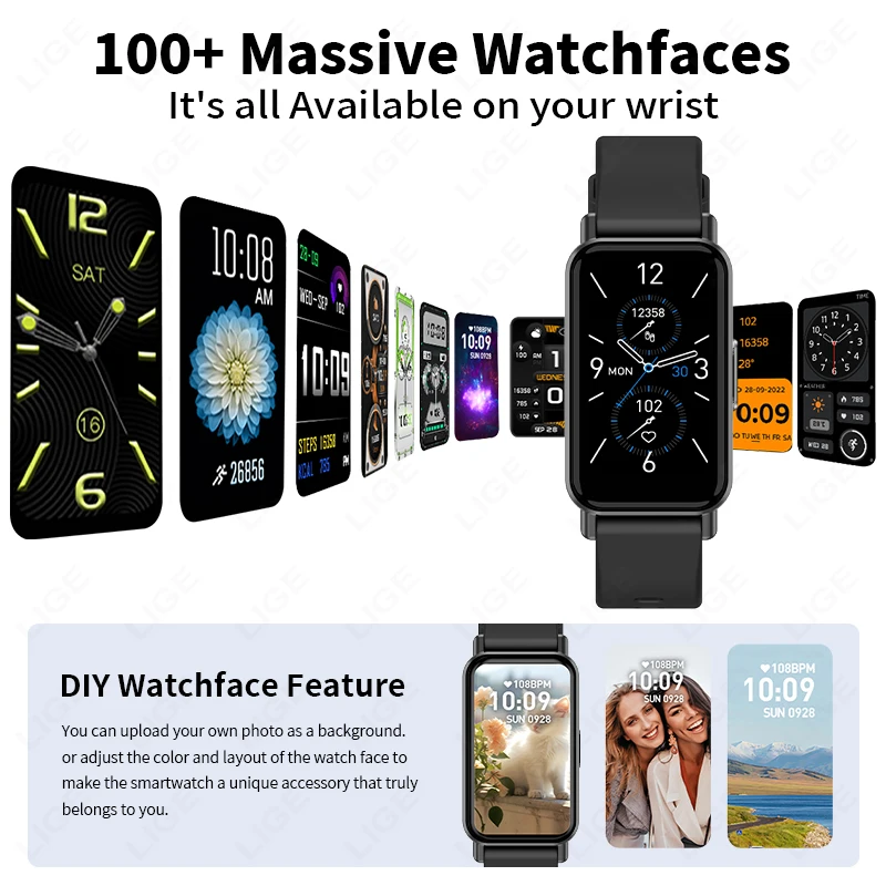 Choice LIGE Smart Watch 123+ Sports Modes IP68 Waterproof Sleep monitoring Music Control Gift smart watchs for men Android IOS