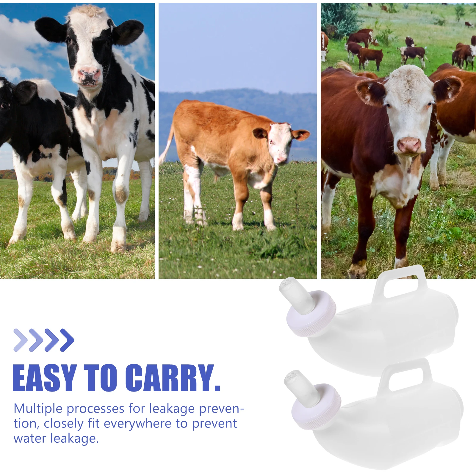 

2 set Sheep Nursing Feeding Bottle Kit For Livestock Calf Puppy Milk Feeding Lightweight Durable Leak-Proof Design White Pet