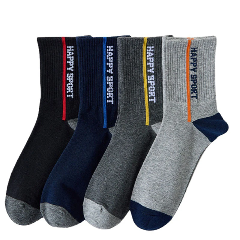 Meias esportivas de basquete absorvente de suor masculino, desodorante grosso, confortável, nova moda, marca, outono