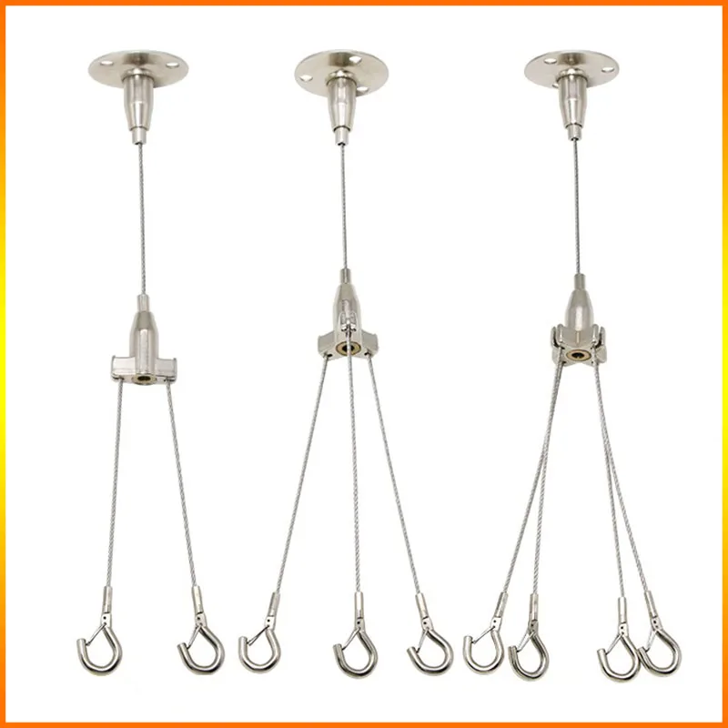 Adjustable DIY Light Suspension Kit Steel Wire Hang Rope Hook Cable Hanger Grow Lamp Panel Light Accessories