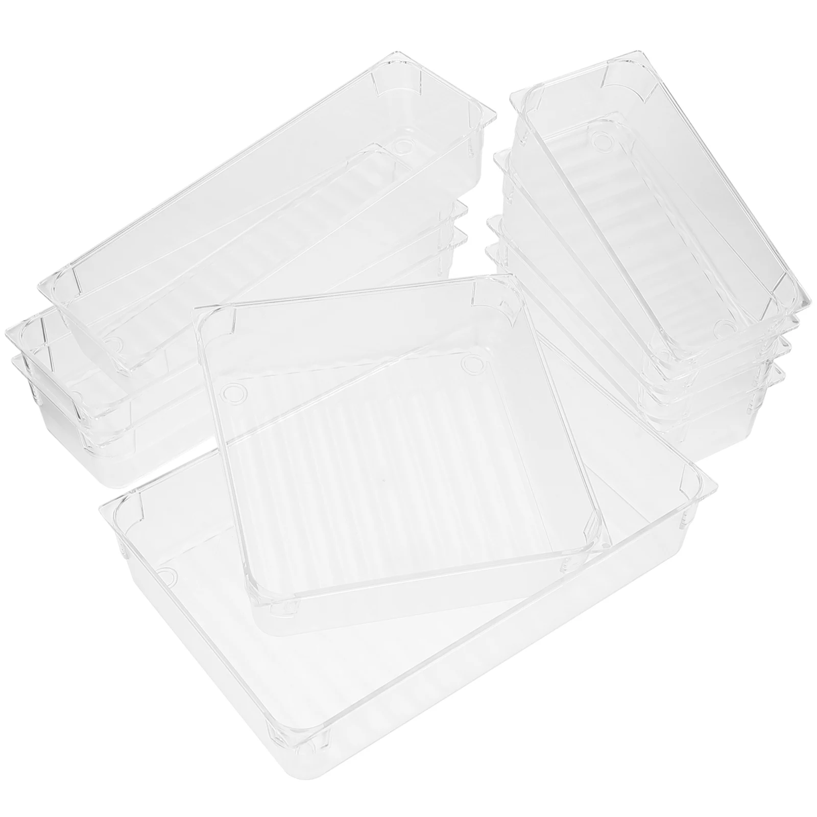

Multi Compartment Drawer Storage Boxes Organizer Transparent Kitchen Desk Acrylic Dividers Sturdy Creative Design Space