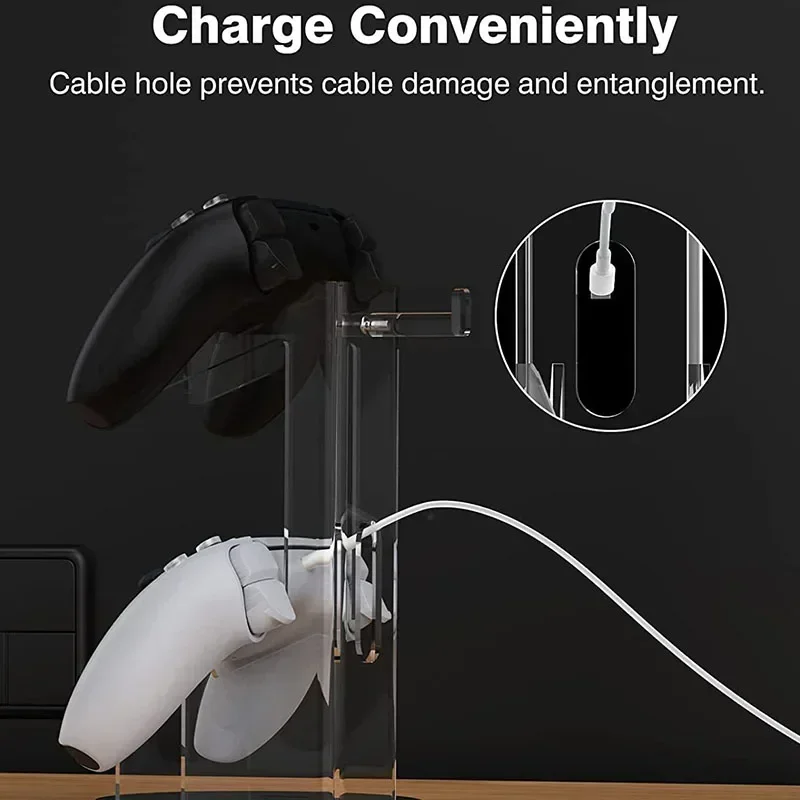 حامل عرض لوحة ألعاب أكريليك كريستالي مكون من طبقتين حامل وحدة تحكم ألعاب عالمية ولاسلكية لجهاز PS4 للتبديل #4