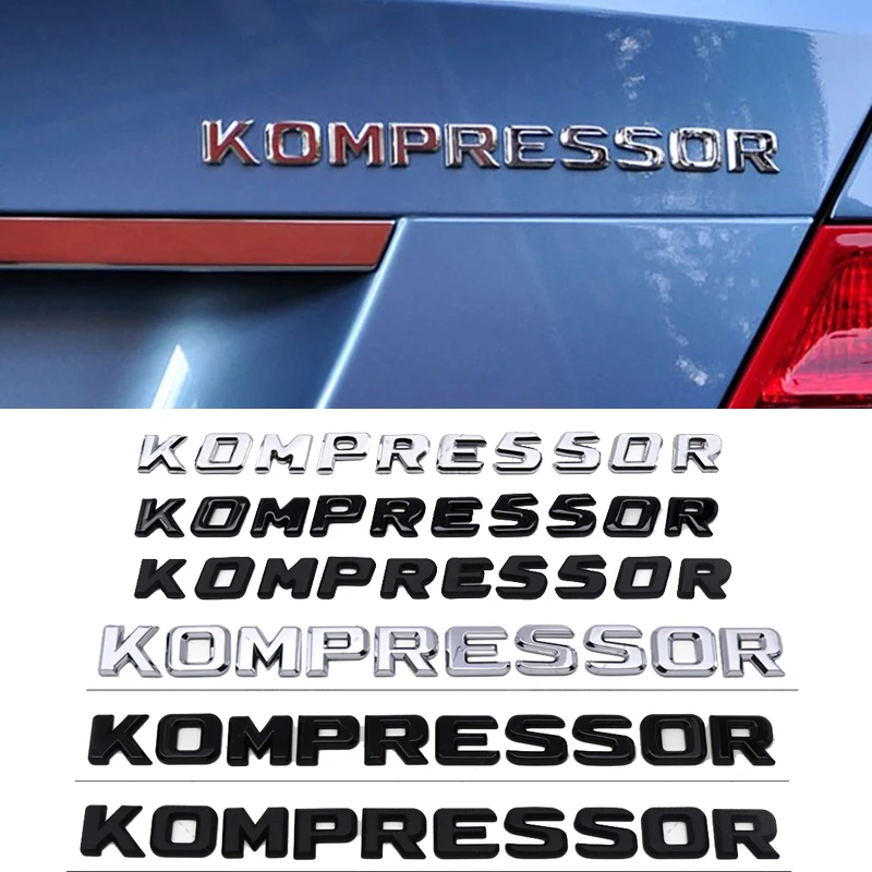 Car Side Emblem Rear Trunk Badge Sticker for Mercedes Benz KOMPRESSOR Logo W251 W213 W210 W164 W204 W205 SLK GLA CLK G63 G500