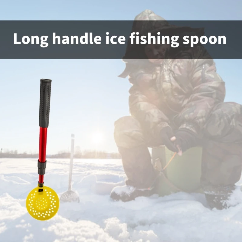 Adjustable Ice Fishing Skimmer Scoops Winter Ice Fishing Scooper with Long Handle for Scooping Out Ice While Ice Fishing