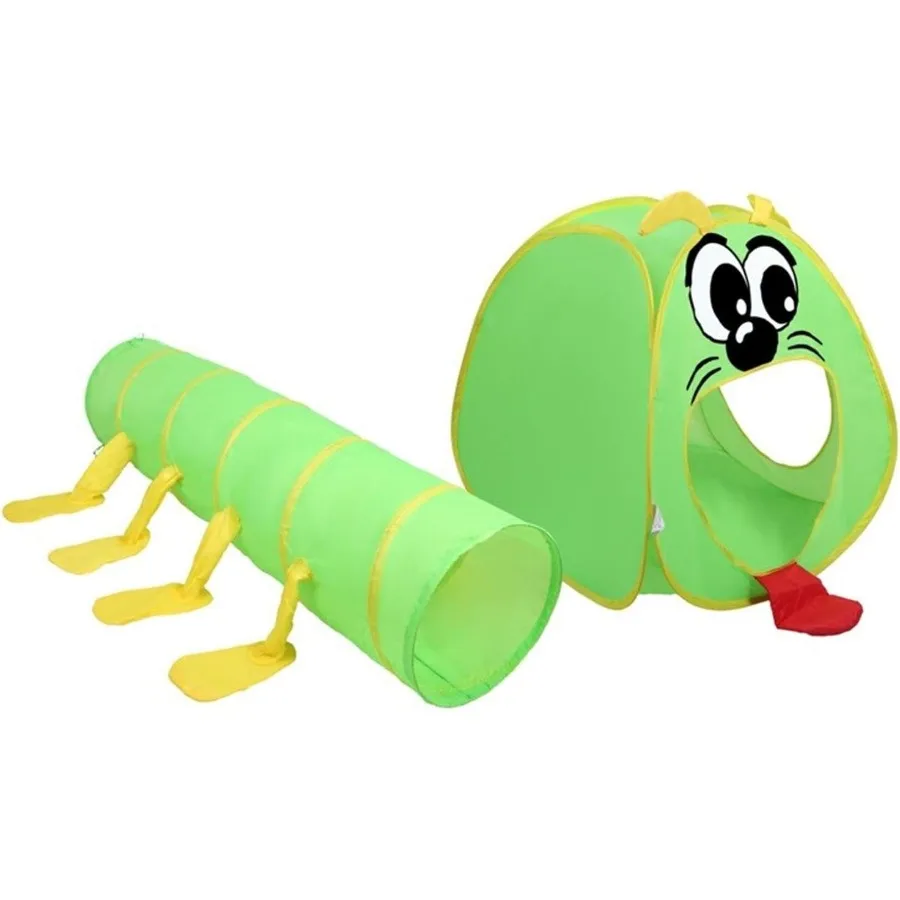 Big Mouth Caterpillar Tent 2pc Pop-up Children Play Tunnel Kids Discovery Station