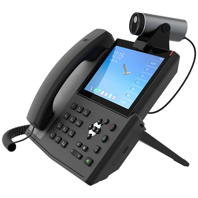 High-end VoIP Telephone X7A Android Clear Video Call IP Phone 6 SIP Lines Wireless WiFi Connection With 1080P HD USB Camera