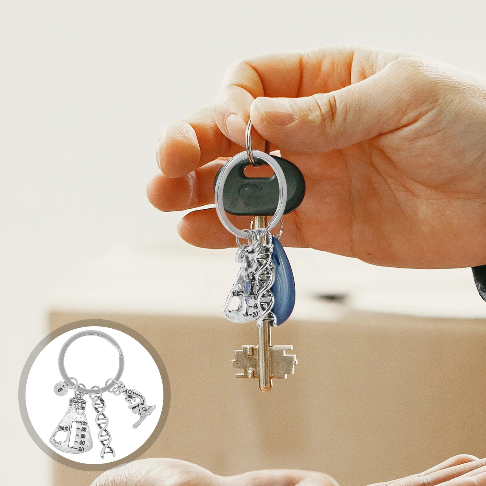 

Chemical Molecular Keychain Keychains for Teachers Keyring Student Pendant Chemistry Science