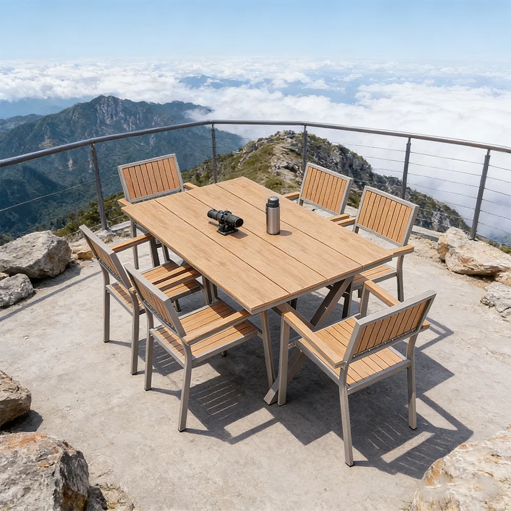 S*-Outdoor Dining Table Set Patio Garden Furniture Weather Resistant  Backyard Modern Leisure