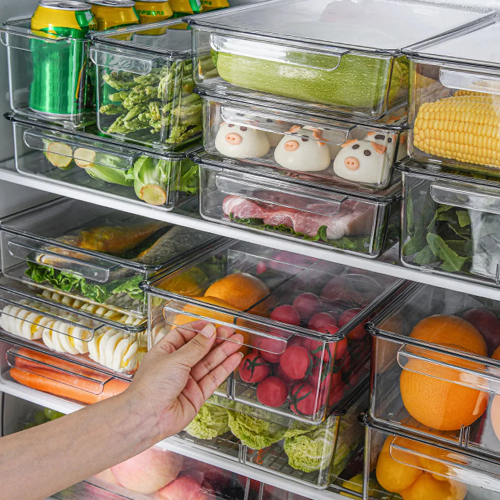 

1Pcs Sealed Preservation Storage Box Transparent Food Container Refrigerator Organizer Fresh Keeping Box for Fruits Vegetables
