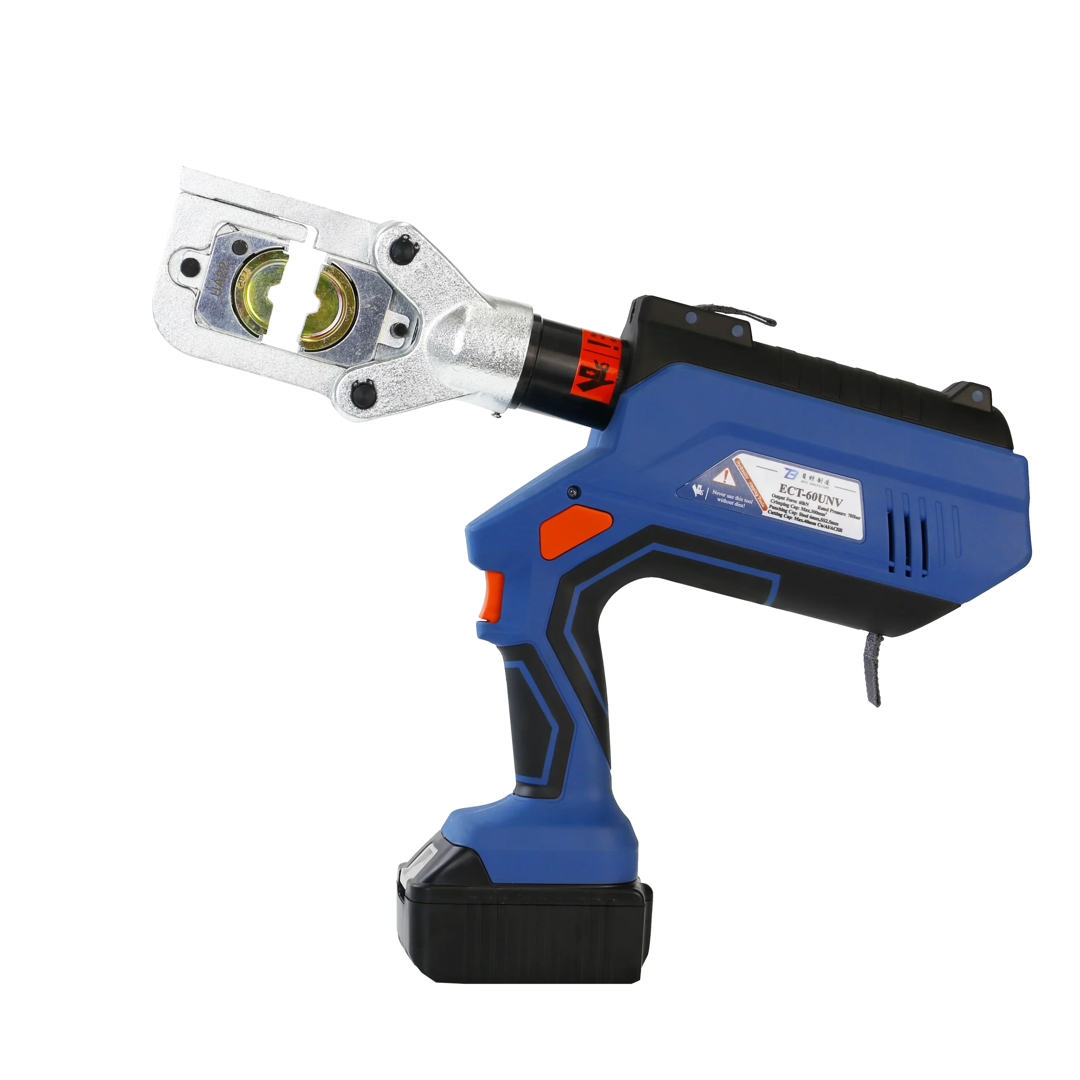 ECT-60UNV Multifunction 360 Degree Rotation 6 Ton Battery Powered Hydraulic Wire Cable Lug Electric Crimping Tool