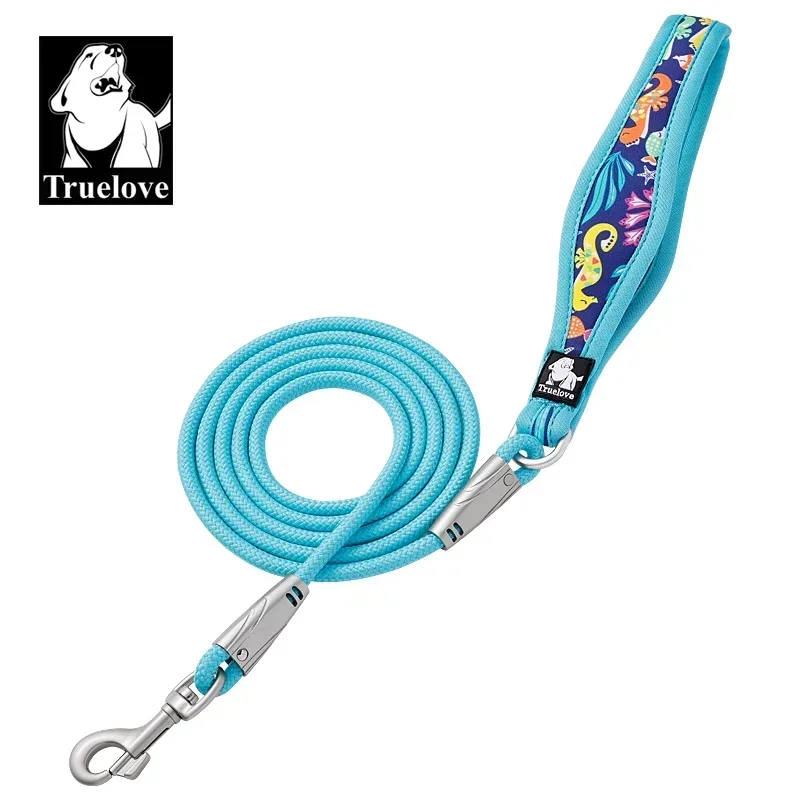 Truelove-Floral Printing Pet Leash Neoprene-Padded Handle Leash Small Medium Dog Safety Enjoyable Walking Experience TLL25761