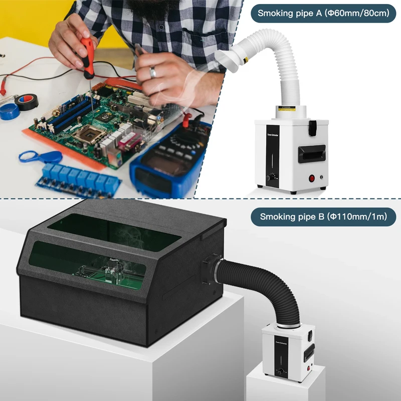 For Welding Repair 50W Fume Extractor Laser Smoke Purifier With 3 Stage Filters For Laser Engraving Machine CNC Machine Use