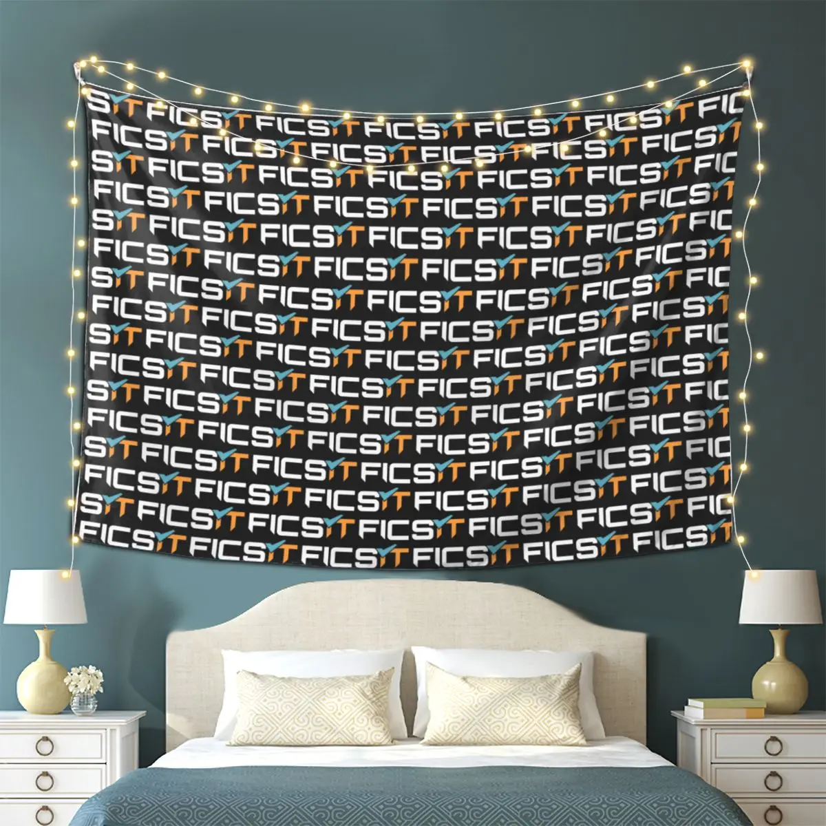 

FICSIT Satisfactory Logo Tapestry Wall Hanging Aesthetic Home Decor Tapestries for Dorm Room