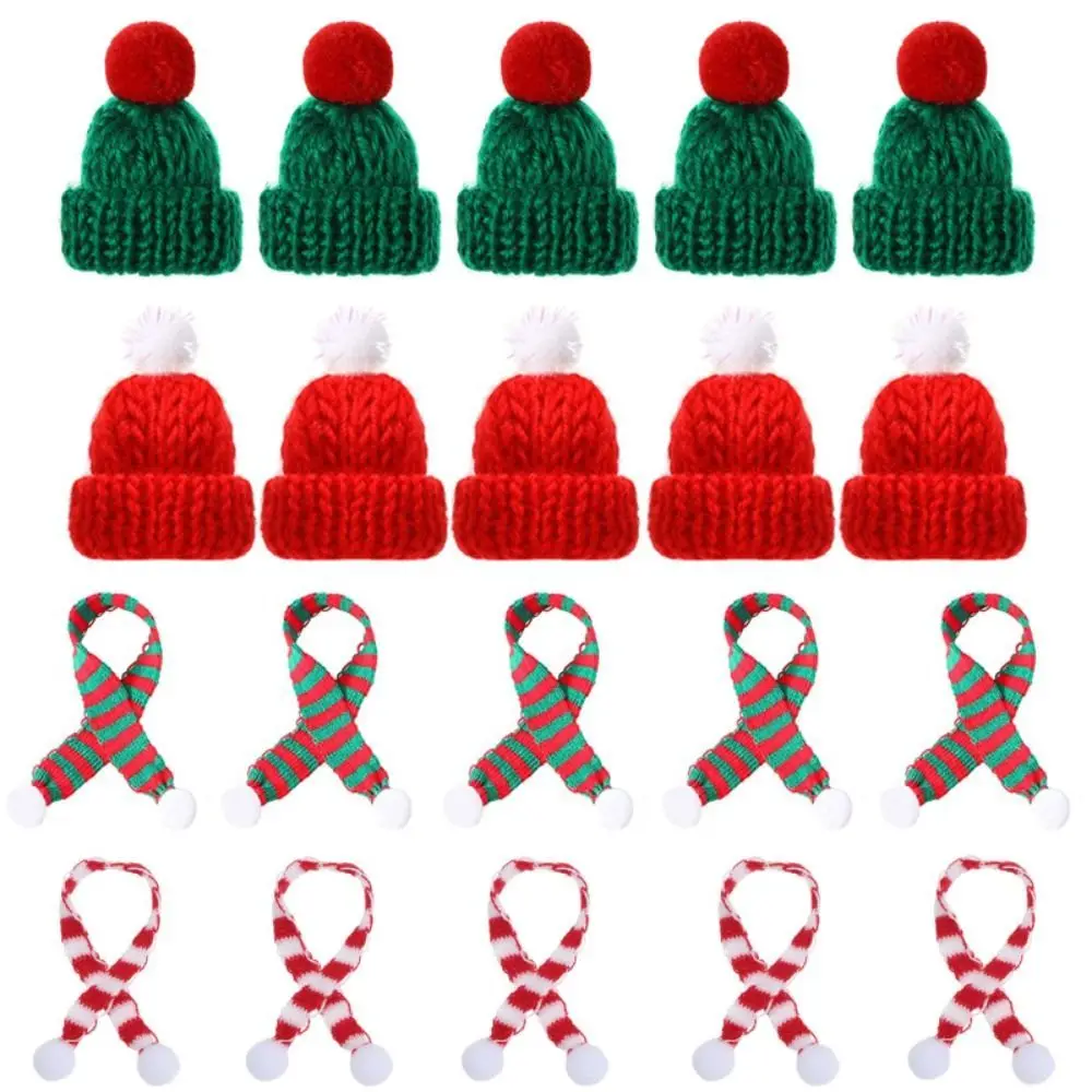 Miniaturowa apaszka na szyję 1:12 Ubranka dla lalek Miękka zabawa w udawanie Mini Świąteczne kapelusze dla lalek Symulacja czapki Zimowe akcesoria dla lalek Święta