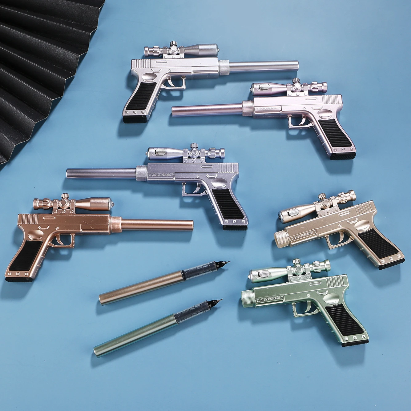 Bolígrafo de Gel con pistola de francotirador Creative Peace Elite, jugador de tinta negra de 0,38mm, brazos de campos de batalla desconocidos, bolígrafos de pistola luminosos, regalo para niños