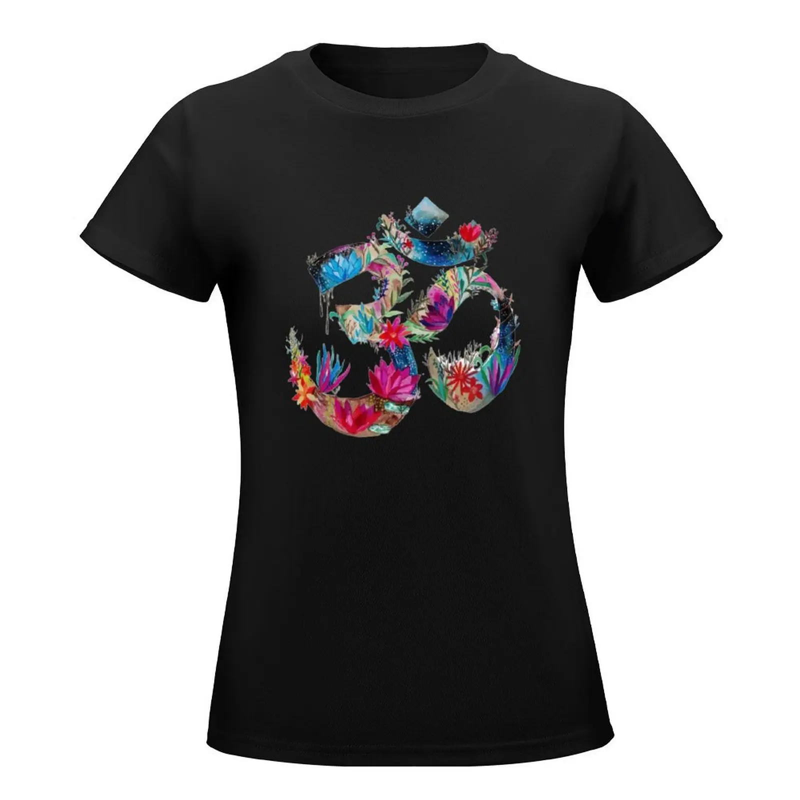 Yoga and flower T-Shirt animal print shirt for girls funny shirts graphic tees summer tops white t-shirts for Women