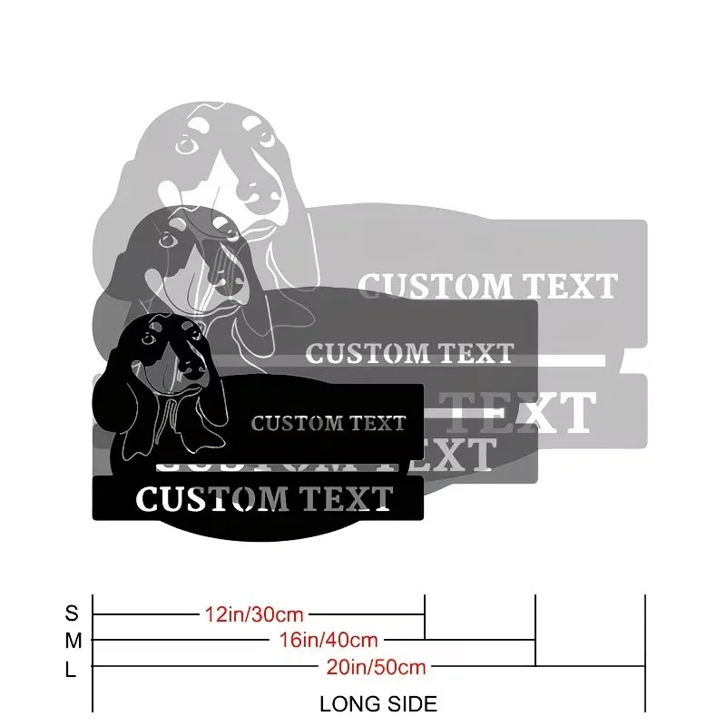 Personalized Sausage Dog Address Plate - Custom Metal Door Sign with Your Text, Wall-Mounted Durable Outdoor House Numbers
