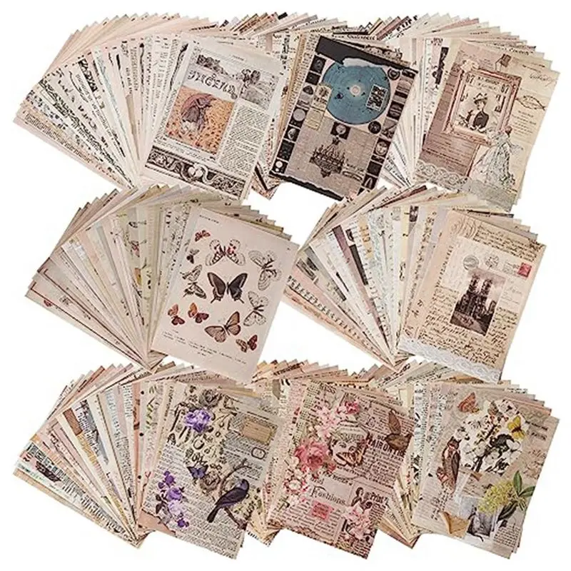 

*CLOS 192 Sheets of Scrapbook Paper, Journaling Scrapbooking Supplies Craft Paper Kits Vintage Room Decor Posters