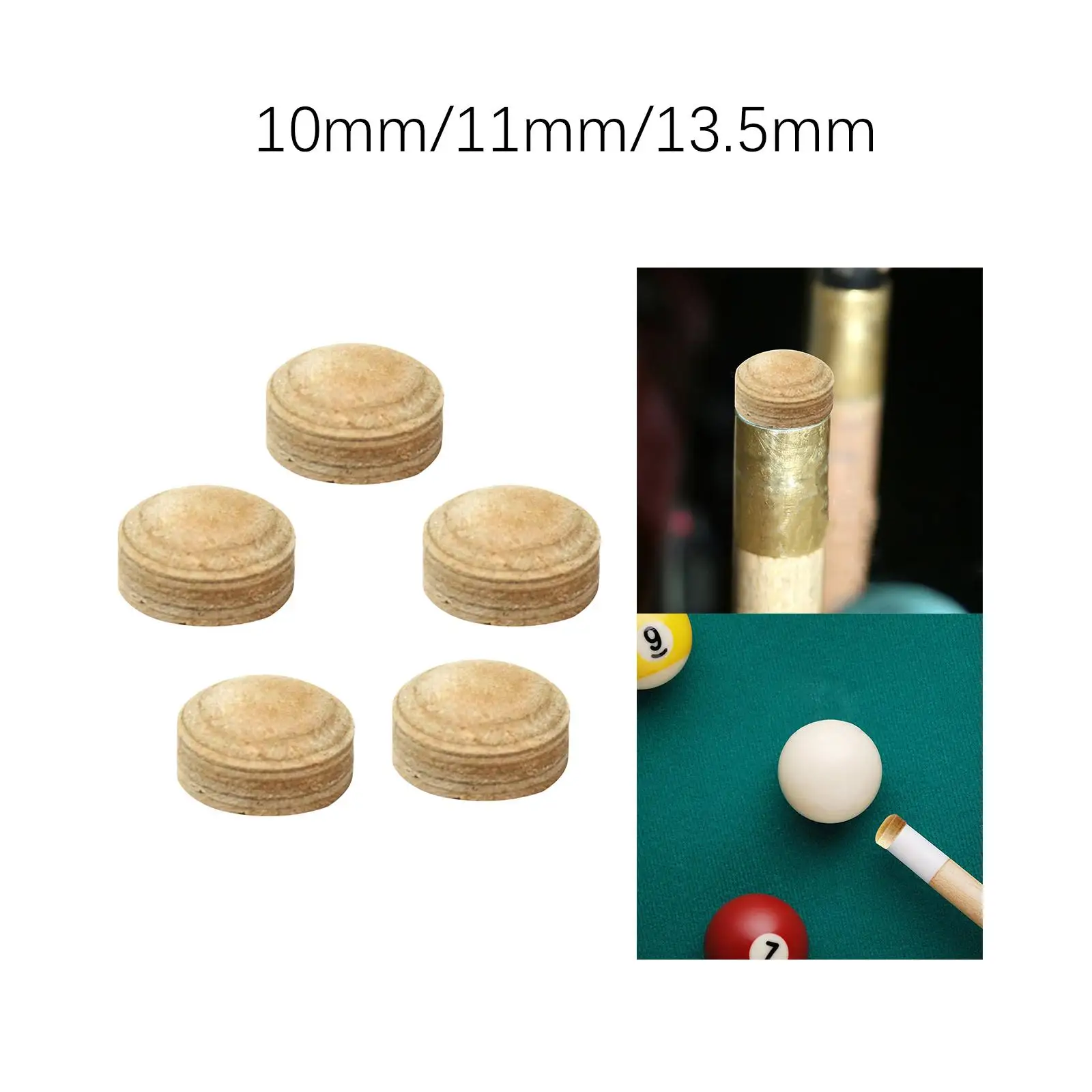 5Pcs Table Billiards Pool Cue Tips Accessories Artificial Leather End Tips for Club Billiard Players Pub Home Personal Use