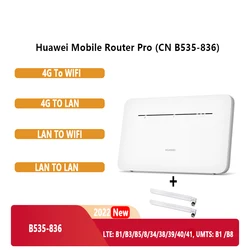 화웨이 4G 라우터 프로 B535-836 LTE 300 Mbps 듀얼 밴드 와이파이 핫스팟 마이크로 SIM 카드 슬롯, 4 기가비트 이더넷 포트, Cat 7 CPE 라우터