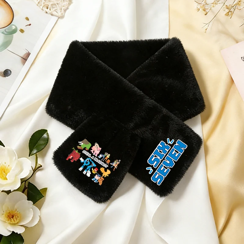 

Steal A Brainrot Game Kid Plushd Scarf Winter Warm Cute Anime Print Boy Vogue Neck Scarve Thick Shawl Scarf Stuffed Soft Comfort