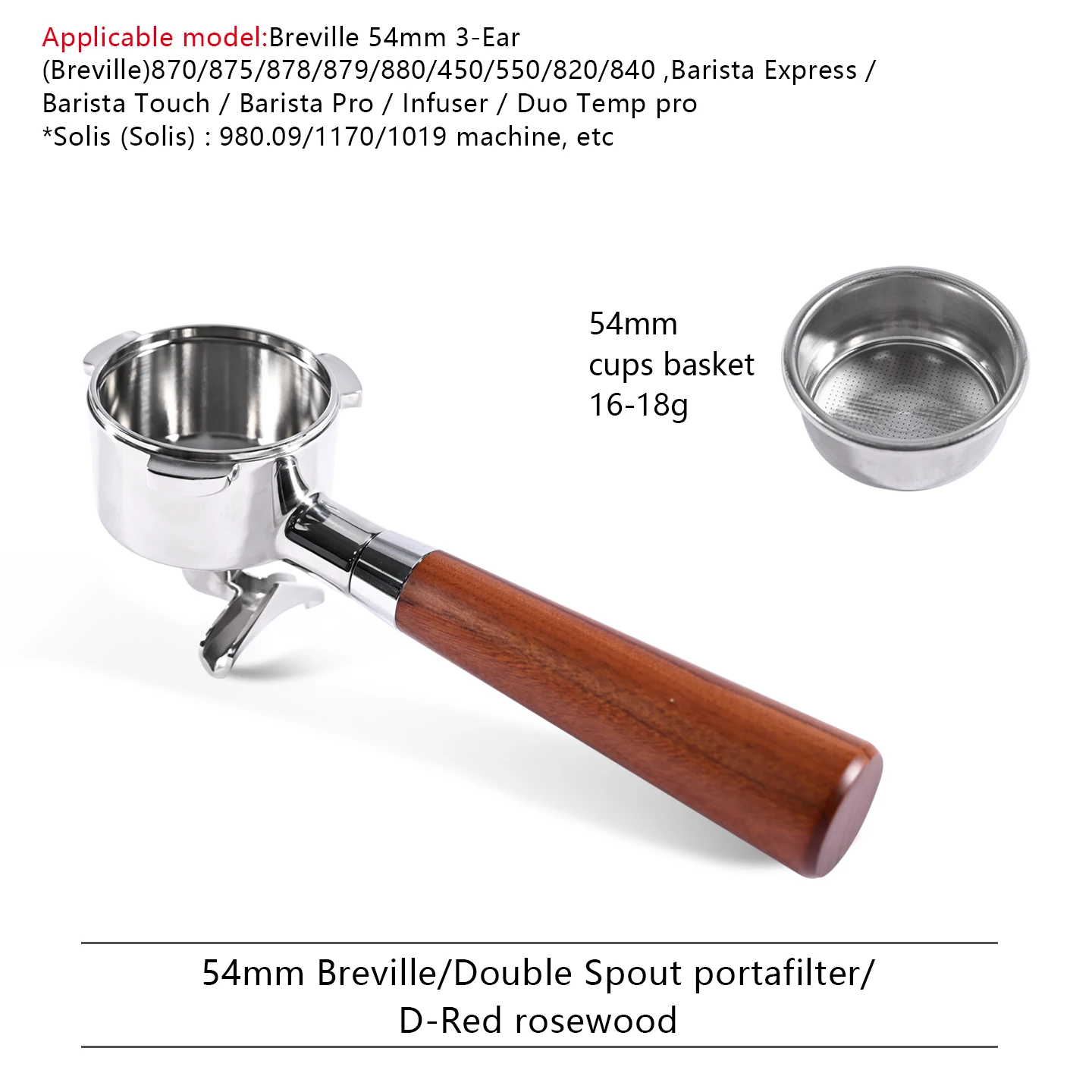 54mm Koffie Dubbele Uitloop Filterhouder Naakt Voor Breville Sage 870 878 879 Filtermand Espressomachine Accessoire Barista Tool