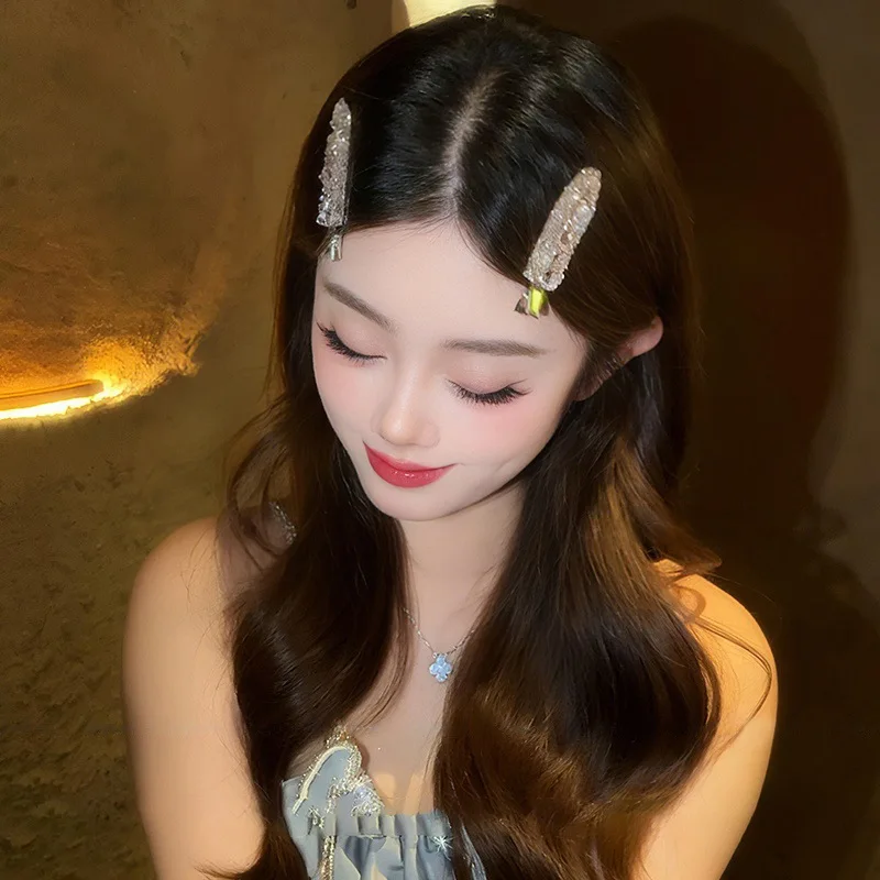2026 كوريا لطيف لامعة حجر الراين دبابيس الشعر النساء الفتيات مقاطع الشعر دبابيس المشابك اكسسوارات مشبك شعر أغطية الرأس غطاء الرأس حلية