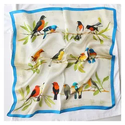 2025 New 100% Natural Real Silk Scarf Neck Kerchief Foulard Female Bandana Scarves Women Hijab Shawl Wraps Square Headkerchief