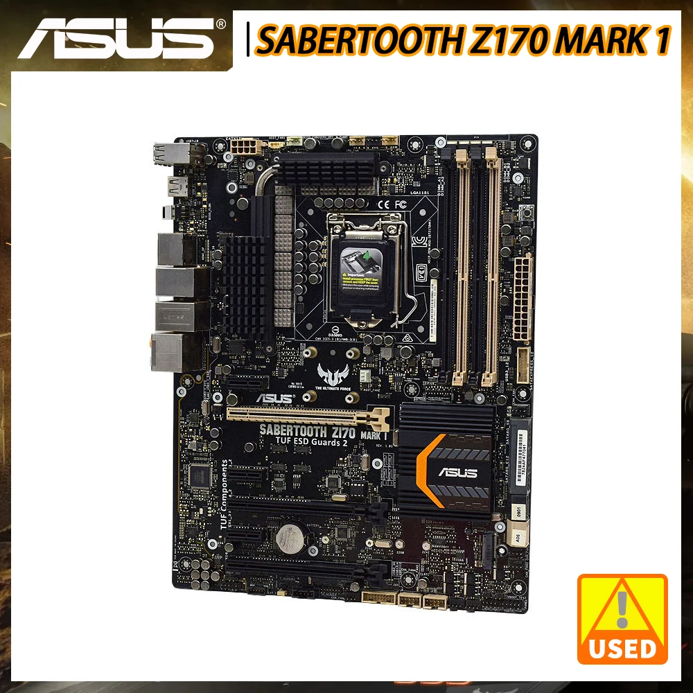 

ASUS LGA 1151 Motherboard SABERTOOTH Z170 MARK 1 Supports Intel Core i3 6100 7100 i5 6400 6500 6600 7400 7500 7600 i7 6700 7700