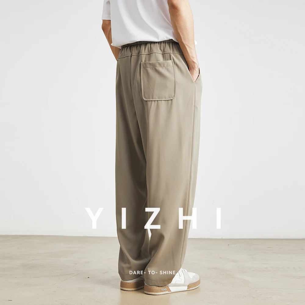 Men's 2025 Wear Spring New Casual Pants Loose Straight Korean Fashion Simple Solid Color Men Summer Trousers Wide Leg