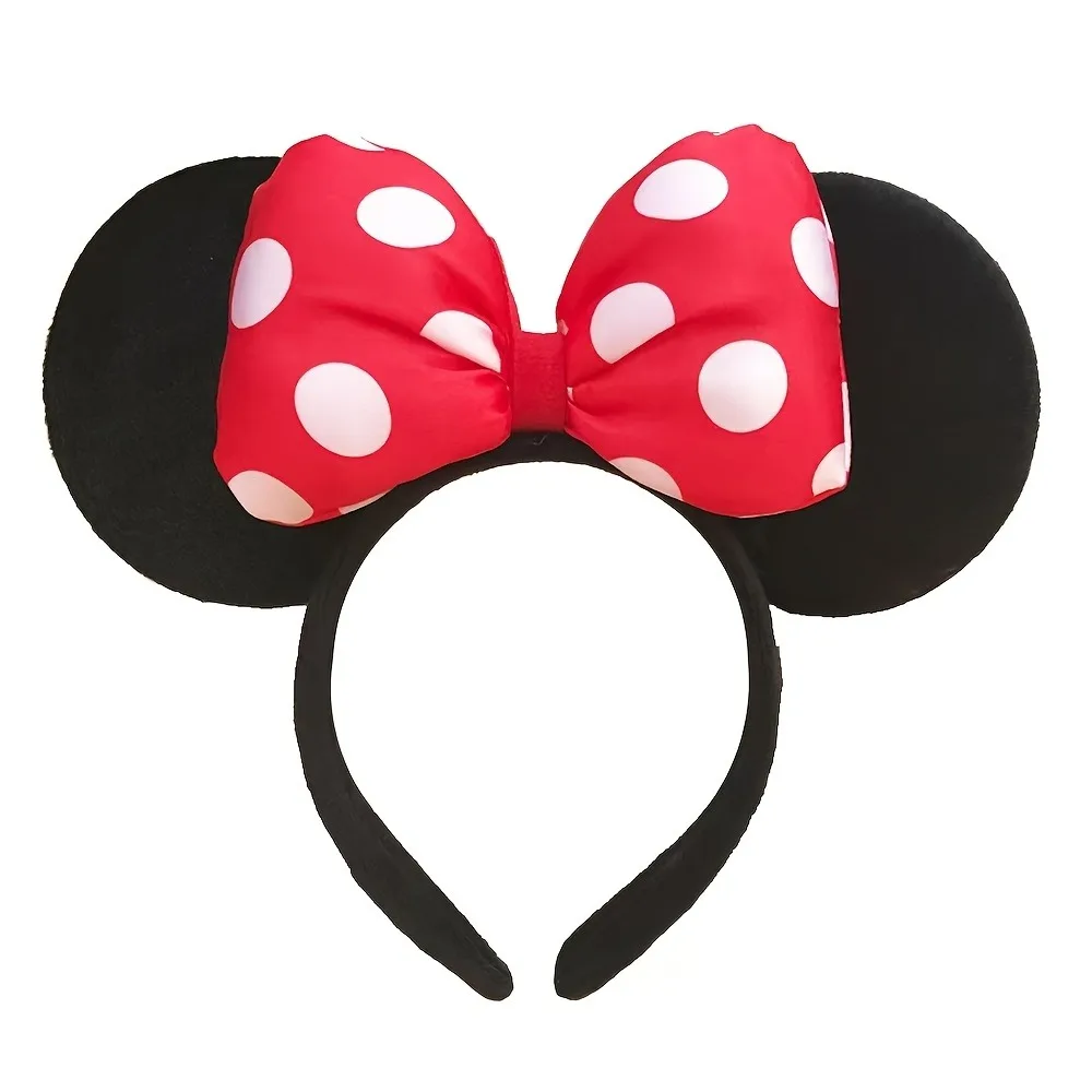 1 Stück Minnie Maus Ohren Prinzessinnen-Haarreif Niedlicher Runder Punkte-Haarreif Süße Haarreifen für Party, Festival, Park, Damen-Haaraccessoire – Detail 3