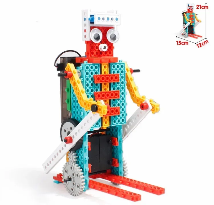 [Funny] 170pcs DIY 4 in 1 Remote control RC Train/Skiing/Duck/Fire fighting truck robot Building blocks assembly electronic toy