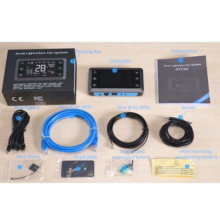 Newest Smart Led Grow Light Controller WIFI APP Controller RJ45 RJ12 for Lights Duct Fan