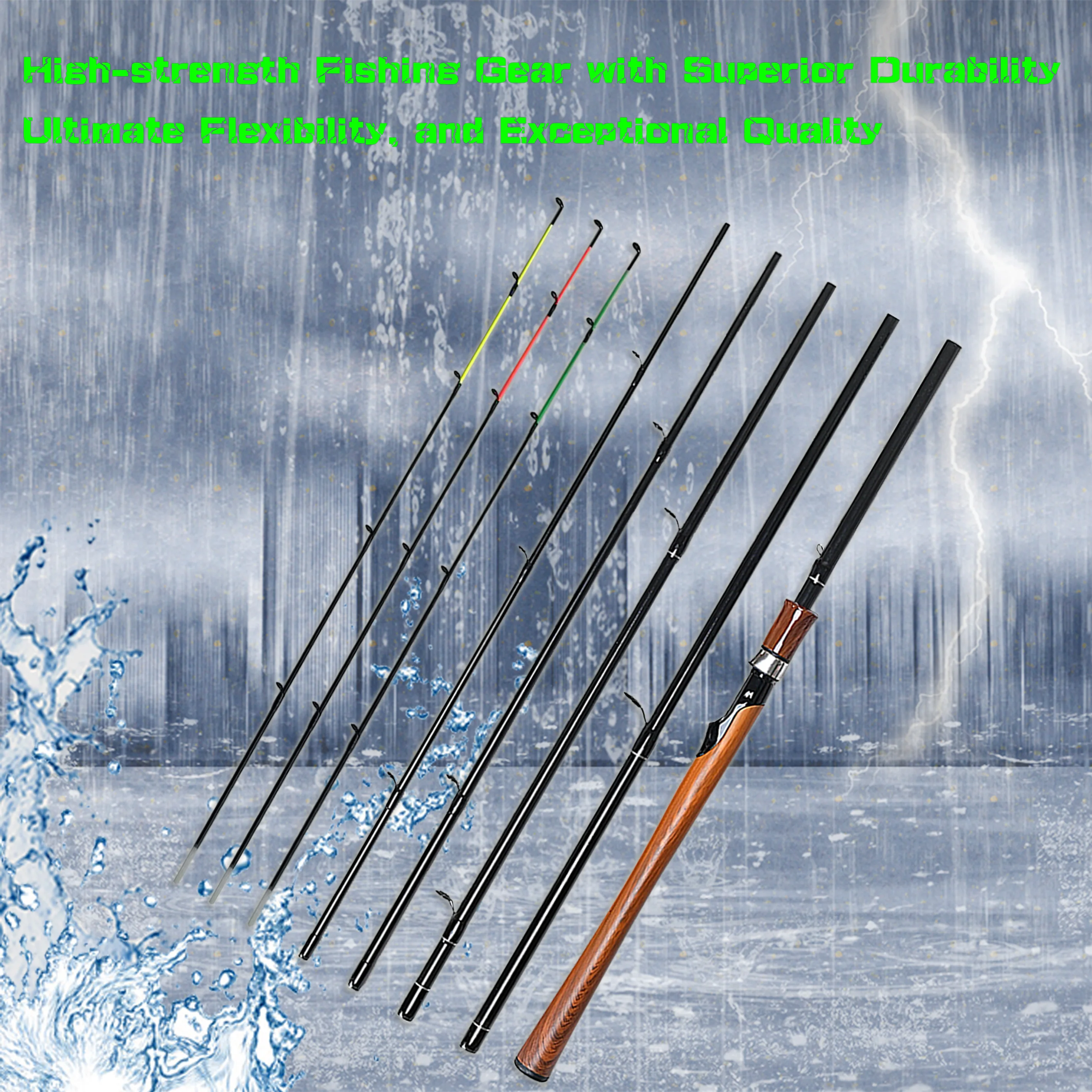 

Удочка-кормушка Популярная в Европе, изготовлена из 3-метрового материала из углеродного волокна, прочная и долговечная, 6-секционный дизайн, легко носить с собой, дизайн ручки под дерево, модный и красивый, общий корпус черной удочки, 3 различных мягких 